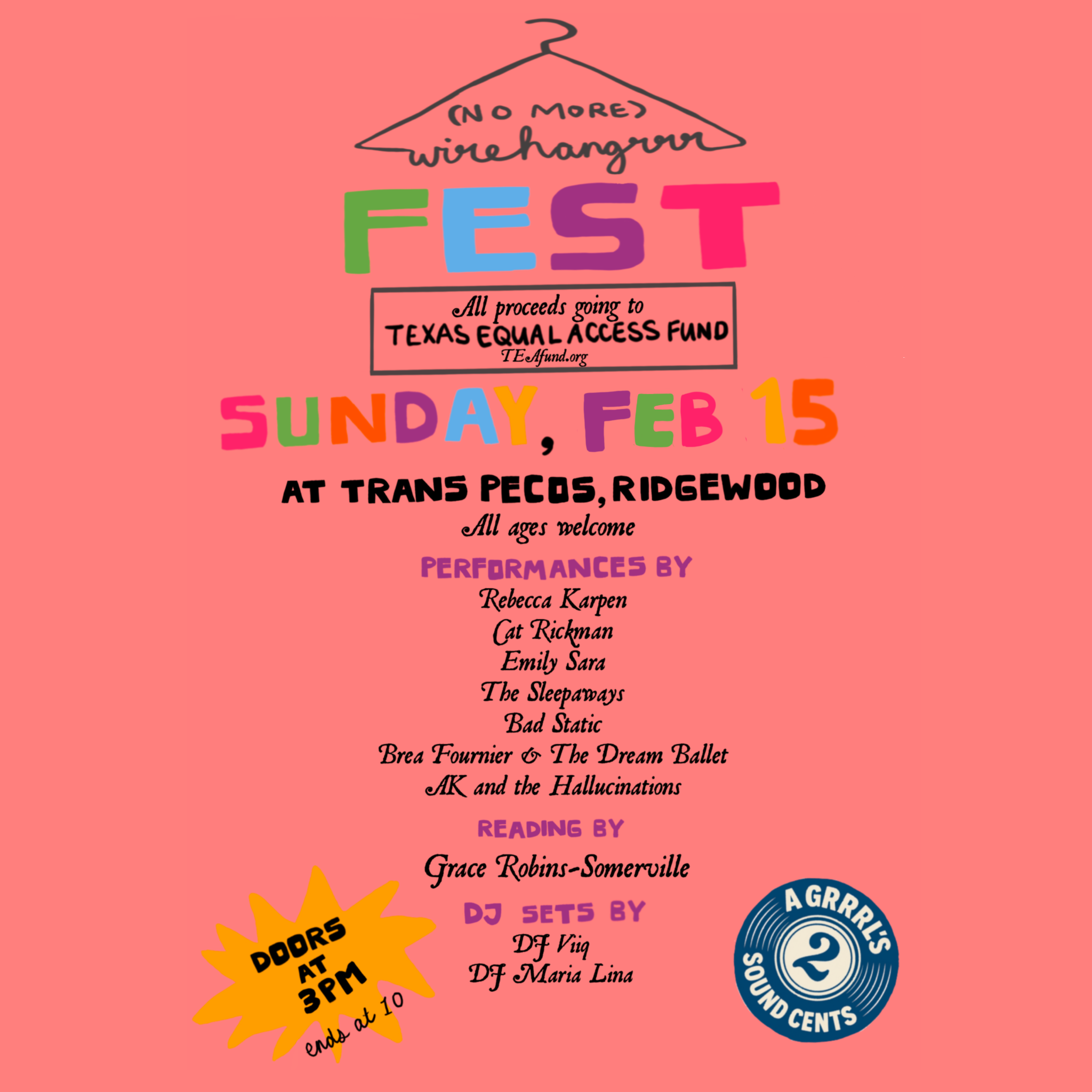 (No More) Wire Hangrrr Fest – Feb. 15 at Trans-Pecos